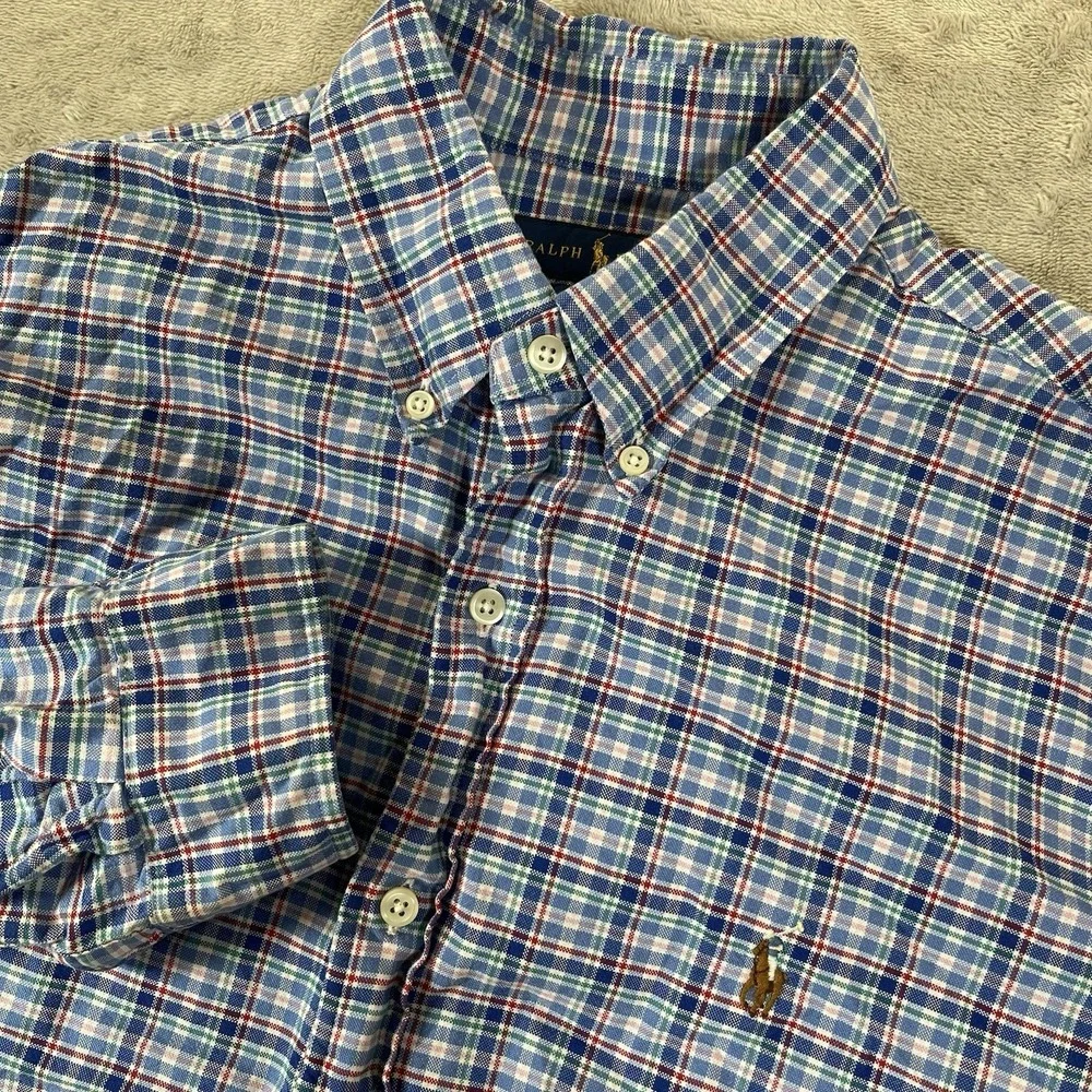 Ralph Lauren Classic Fit Multicolor Plaid Button Shirt Long Sleeve Mens Large